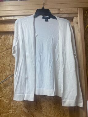 AUGUST SILK/Ivory Open-Front Cardigan